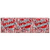 beistle 77493 metallic happy valentine's day fringe banner party accessory, wall decor, 14" x 4', red/silver/white