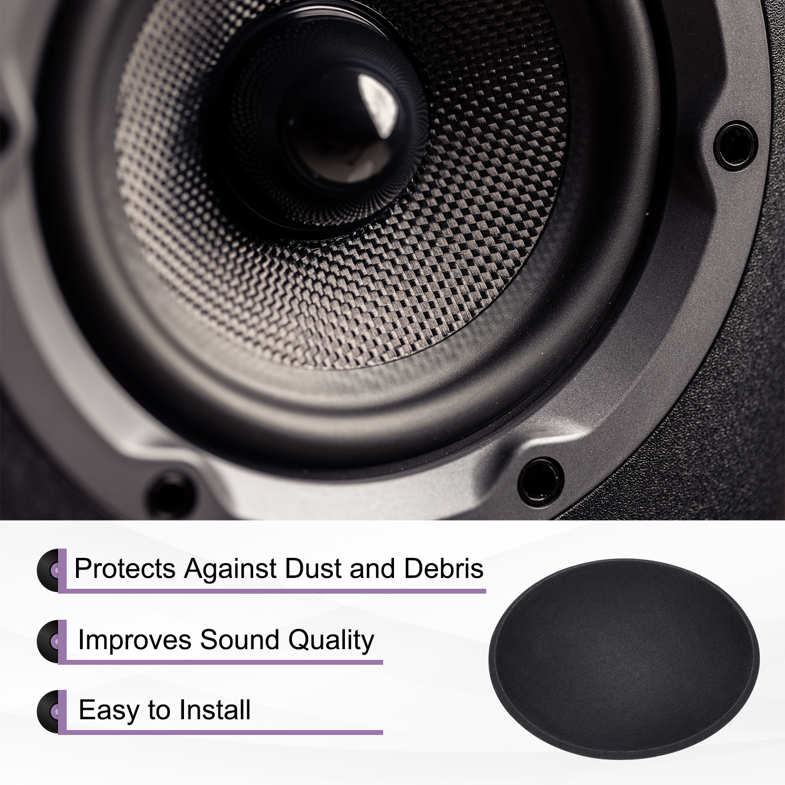 Uxcell Speaker Dust Cap Set – 105mm (4.1 Inch) Diameter, Paper Dome, Subwoofer Coil Cover, 4 Pieces