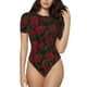 thumbnail image 1 of Balery Rose Body de cuello redondo de manga corta para mujer Tops de manga corta Tops básicos-Medium, 1 of 7
