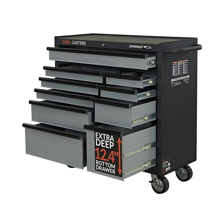 Shopmax 41 in. 10 Drawer Rolling Tool Cabinet - Walmart.com Shopmax 41 in. 10 Drawer Rolling Tool Cabinet - Walmart.com