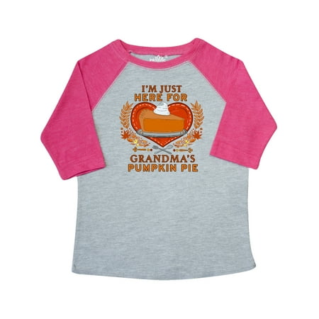 

Inktastic I m Just Here for Grandma s Pumpkin Pie with Heart Gift Toddler Boy or Toddler Girl T-Shirt
