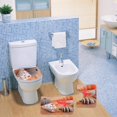 thumbnail image 2 of 3pcs Baño Tapa Alfombra de Baño Higiénico Juego Concha Baoblaze Alfombra Baño, 2 of 8