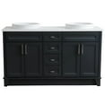 thumbnail image 3 of Bellaterra Home 400700-61D-DG-WER 61 in. Double Rectangle Sink Vanity with Quartz Top, Dark Gray & White, 3 of 26