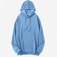 thumbnail image 2 of Babcutegg Mens Big & Tall Hoodie Drawstring Long Sleeve Loose Fit Solid Casual Sweatshirt with Kangaroo Pocket Size 5XL, 2 of 8
