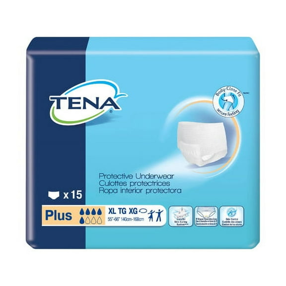 Tena Protective Underwear Plus Absorbency, Size: XL, 15 Ea, 2 Pack
