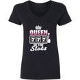 thumbnail image 3 of Inktastic Queen of the Slots Women's V-Neck T-Shirt, 3 of 5