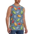 thumbnail image 2 of Pofeuu Fruit Ice Cream Print Men's Muscle T-Shirt, Sleeveless, Muscle Tank, Classic Muscle Tee Top For Men Casual Sleeveless Muscle T-Shirt Trendy Clothes-Large, 2 of 7