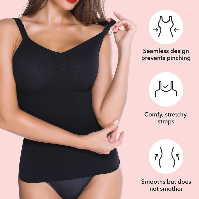 VASLANDA Scoop Neck Cami Body Shaper - Compression Tummy Control Camisole  Tank Top Underskirts Shapewear for Women 