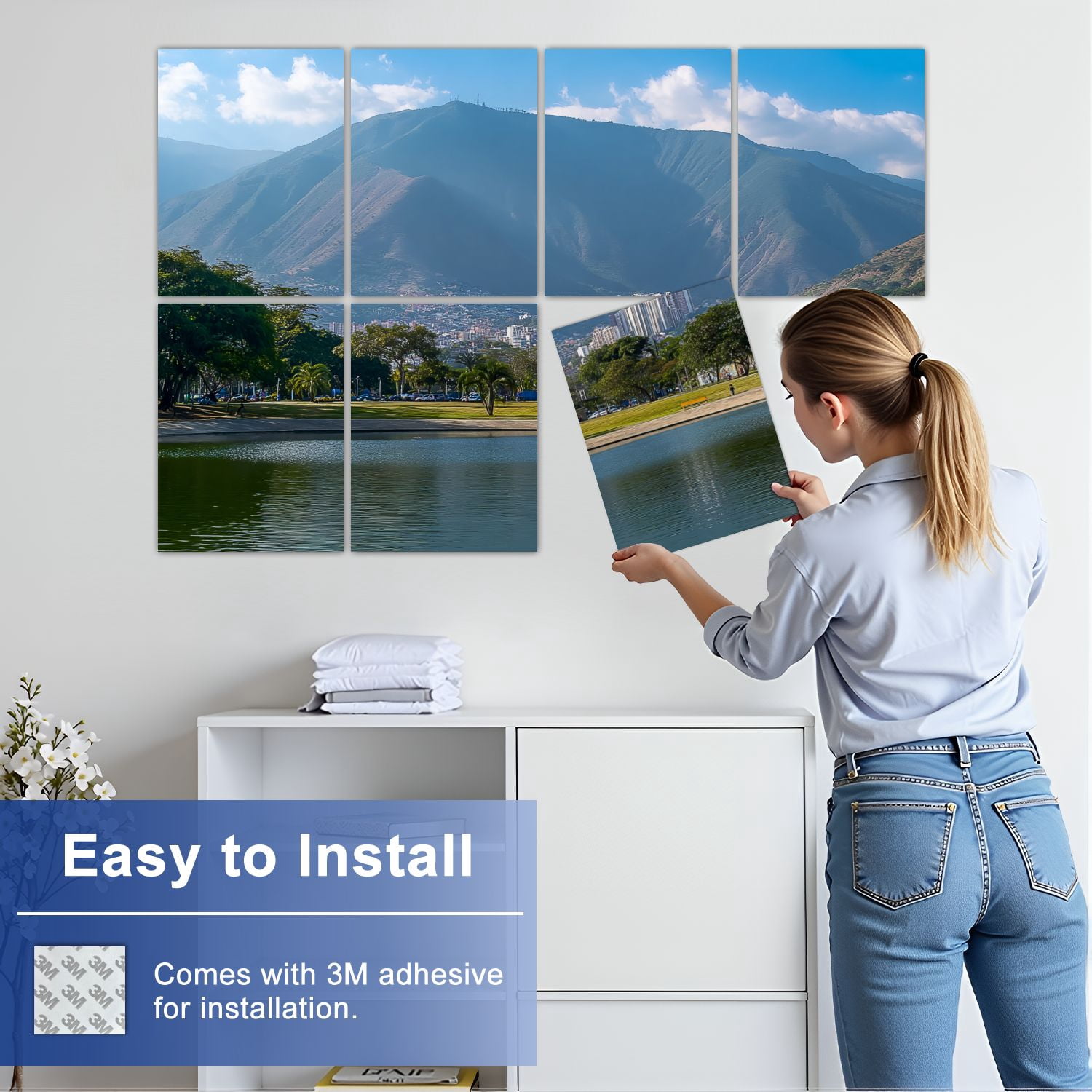 8 Pack Art Acoustic Panels Sound Absorbing Parque Este Cerro Avila Caracas Venezuela Decorative Soundproof Wall Panels Self Adhesive for Nursery Game Room Bedroom 48"x32"