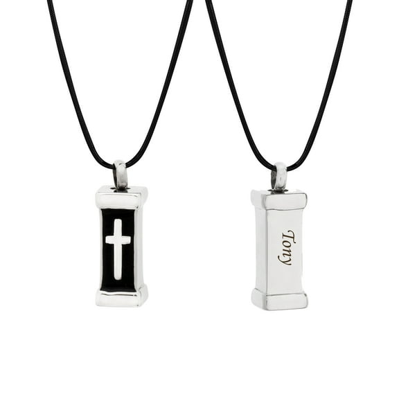 Free Engraving Personalized Boxed Urn Cross Memorial Necklace Engravable Urn Ashes Holder Cremation Jewelry Free Funnel Kit and Velvet Jewelry Box Ship Next Day