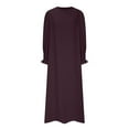 thumbnail image 4 of Wancir Basic for Women Fall Summer Long Sleeve High Neck Maxi Long Loose Fit Oversized Dresses Women 2024 Y2K, 4 of 6