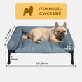 thumbnail image 4 of Veehoo Cooling Elevated Dog Bed with Fluffy Plush Bolster Cushion, 32 x 25 inches, Medium, Haze Blue, 4 of 7