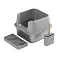 thumbnail image 4 of Caja de arena para gatos jinwen contenedor portátil de metal antisalpicaduras gris, 4 of 8