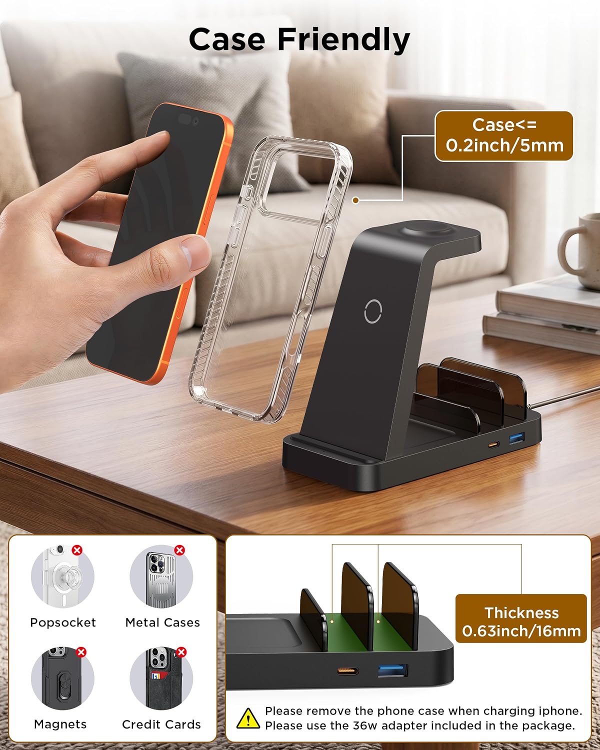 Etepehi 36W 5-in-1 Wireless Charging Station photo 6