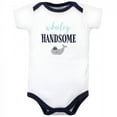 thumbnail image 2 of Little Treasure Baby Boy Cotton Bodysuits 3pk, Whale Suspenders, 18-24 Months, 2 of 4
