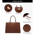 thumbnail image 5 of Lovevook Work Tote Bag for Women, Multi-Pocket Laptop Tote Shoulder Bag Fit 15.6 in Laptop, Pu Leather Office Briefcase with Small Clutch Bag, 5 of 8