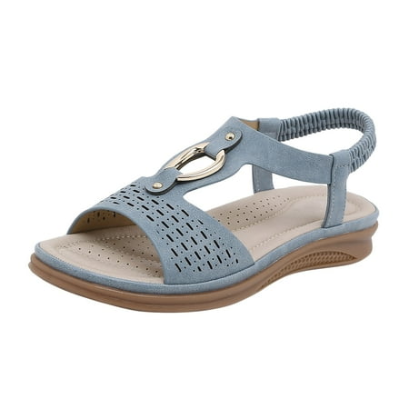 

PEASKJP Platform Sandals Women s Lace-up Flat Sandals Strappy Open Toe Slingback CrissCross Casual Summer Slides (Navy 6.5)