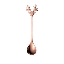 Stainless Steel Mini Coffee Espresso Spoon, Elk shaped spoon Dessert Teaspoons Small Soup Spoons 5.5 inch Specialty Demitasse Stirring Spoons