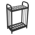 thumbnail image 2 of Black 12-Cue Billiard Rack - Heavy Duty Carbon Steel Construction - Floor Standing Pool Cue Holder with Rubber Protection, 2 of 15