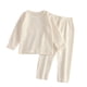 thumbnail image 2 of Conjuntos de blusas y camisas de cuello redondo y manga larga para niños, conjunto de traje de casa de color sólido para otoño e invierno, conjunto de pijama informal de manga larga y pantalones largo, 2 of 9