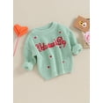 thumbnail image 3 of Bagilaanoe Baby Girl Boy Valentine's Day Clothes Newborn Knitted Sweater Long Sleeve Letter Heart Embroidery Pullover 3M 6M 9M 12M 18M Infant Warm Jumpers Tops Fall Loose Knitwear, 3 of 9
