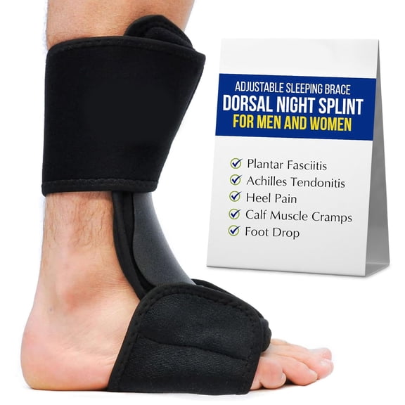 DUPAI Dorsal Night Splint - Plantar Fasciitis, Achilles & Drop Foot | Adjustable Sleeping Splint That Eases Heel & Arch Pain & Posterior Tibial Tendonitis with a Gentle Plantar Fascia Stretch
