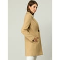 thumbnail image 4 of INSPIRE CHIC Women's Classic Notched Lapel Long Sleeve Longline Overcoat, 4 of 7