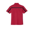 thumbnail image 6 of Port Authority Silk Touch Performance Colorblock Stripe Polo-2XL (Red/ Black), 6 of 6
