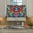 thumbnail image 2 of Yayeee Kitchen Curtains Tier Pair Light Filtering 27"x36" Rod Pocket Short Cafe Window Panel, Vibrant Dragon Scales Pattern, 2 of 7