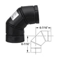 thumbnail image 2 of Selkirk VP Pellet Vent Pipe 90 Degree Elbow - Black - 4VP-90-ELB 4'', 2 of 2