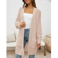 thumbnail image 2 of Women's Fall Long Batwing Sleeve Open Front Chunky Knit Cardigan Sweater, 2 of 19