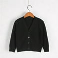 thumbnail image 6 of Dmsael Uniform Sweater for Girls Girls Uniform for Girls Cardigan Sweater Cotton Crew Neck School Uniforms Toddler Long Sleeve Button Knit Tops Black,120, 6 of 6