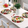 thumbnail image 6 of Ryvnso Roses Flower on Lattice Round Plate Mats Dining Table Placemat Set of 6 for Holiday Decoration, 6 of 7