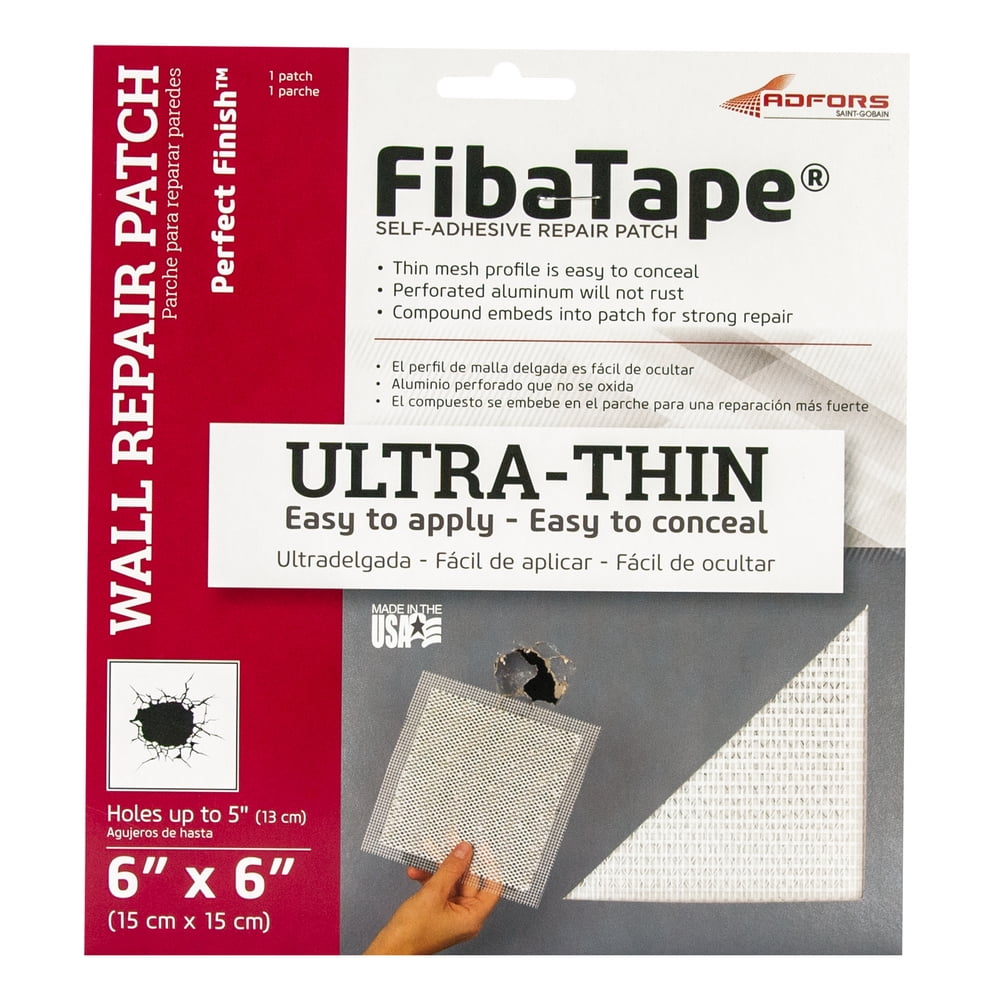 (3 pack) Saint-Gobain ADFORS FibaTape Perfect Finish 6 in. x 6 in. Self-Adhesive Wall Repair Patch, White