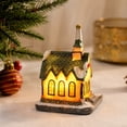 thumbnail image 4 of Light‑Up Resin Christmas Village House Figurine, LED Illuminated Winter Cottage Statue For Christmas Tabletop Home Decor, 4 of 7