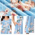 thumbnail image 3 of Asklazy Women's Maxi Dress Wrap Crew Neck Short Sleeve With Pockets,Floral Light Blue,S, 3 of 9
