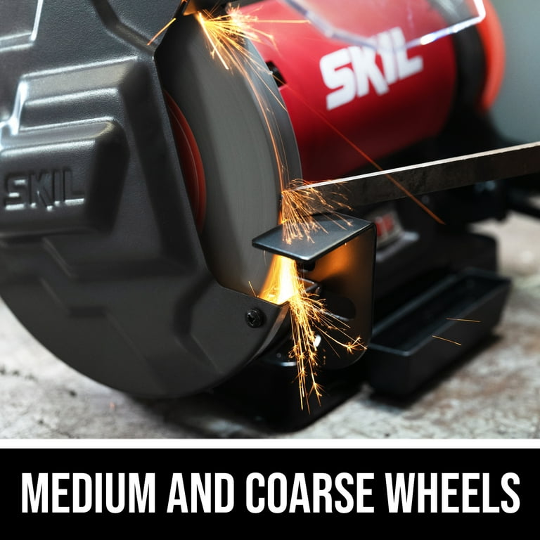 SKIL BI9502-00 3.0 Amp 8'' Benchtop Grinder with LED Light