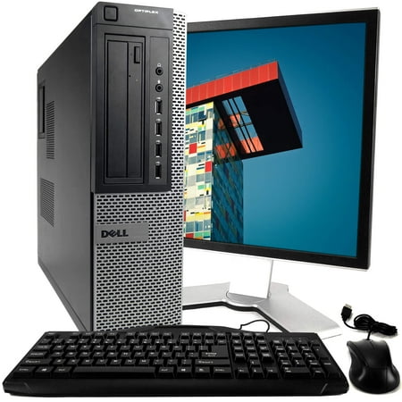 Certified Used Dell Gray Optiplex 990 Desktop Intel Quad Core 3.1GHz 4GB RAM 250GB HDD Intel HD Graphics 2000 DVD-ROM Windows 10 Professional 19   Display Keyboard Mouse