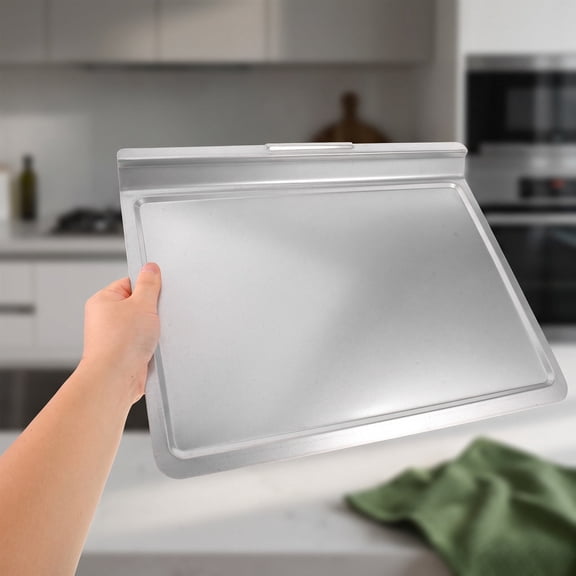 MEIBUTYUP Oven Drip Tray Plated Silver Metal Multifunction Compatible with Air Fryer and Bbq