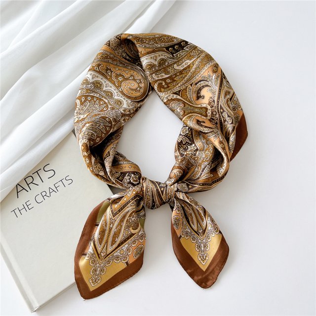 Pañuelo cuadrado pequeño de seda para mujer, banda para el pelo para primavera y otoño, verano, protección para el cuello, estilo extranjero, para estudiantes, bufanda decorativa profesional
