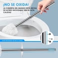 thumbnail image 4 of Juego de 2 Escobillas de Inodoro con Soporte y Mango Largo de Acero Inoxidable 304, Cepillo de Limpieza de Inodoro para Baño, Ergonómico, Elegante y Duradero (Negro), 4 of 7