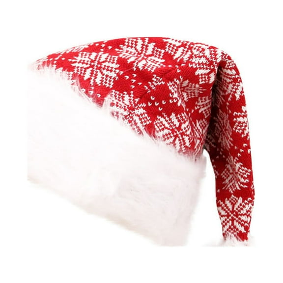 Gcvizuso Christmas Hats, Santa Hat, Christmas Cap Thick Soft Cute Santa Claus Holiday Fancy Dress Hat