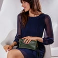 thumbnail image 4 of Humble Chic Clutch Purse Wristlets for Women - Vegan Leather Hunter Green Crossbody Bag, 4 of 10
