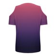 thumbnail image 6 of Summer Shirts For Women Sevevn Women's Fashionable Gradient Printed Short Sleeved V-Neck Off Shoulder T-Shirt, 6 of 6