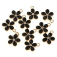 thumbnail image 2 of EHJRE 10Pcs Enamel Flower Charms Pendants for Jewelry Making Bracelets DIY Black, 2 of 9
