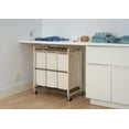 thumbnail image 2 of TRINITY 3-Bag White Laundry Cart w/ Champagne Poles, 2 of 7