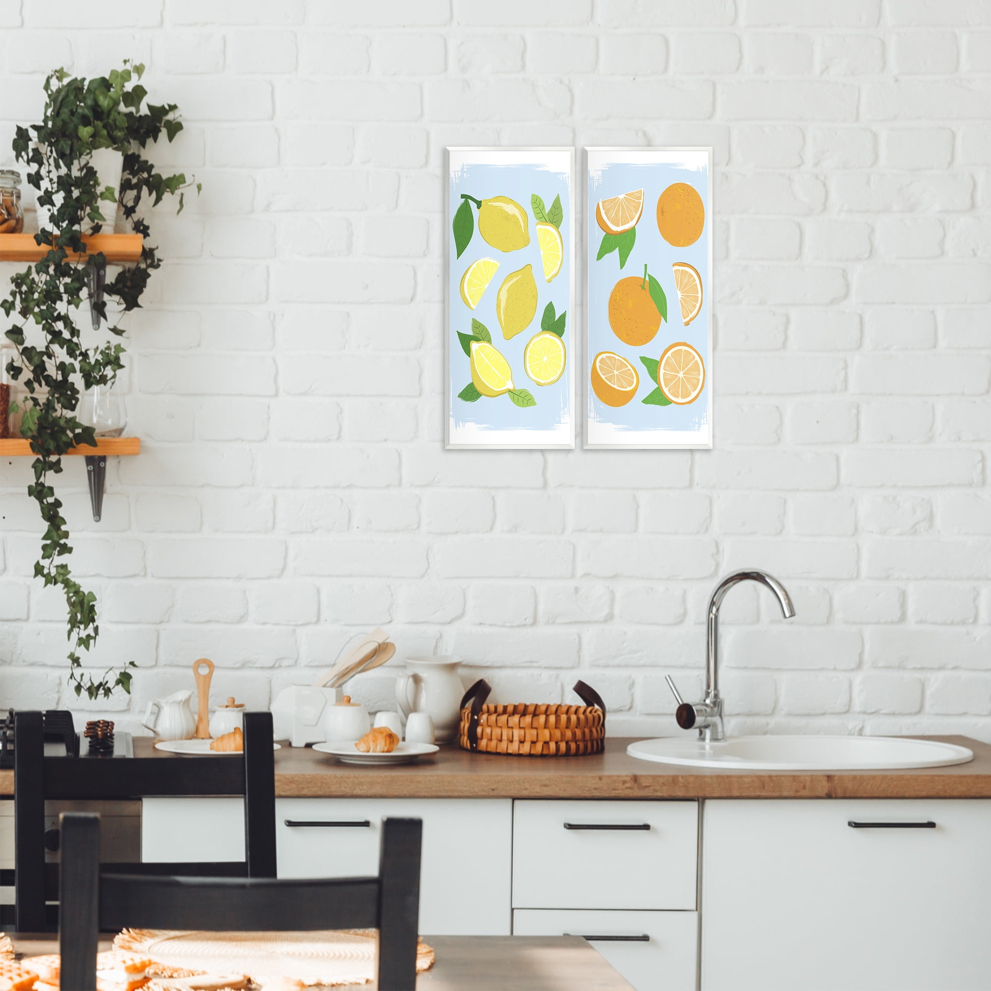 Stupell Industries Pastel Summer Citrus Fruits 2 Piece Wall Plaque Art Set, design by Martina Pavlova