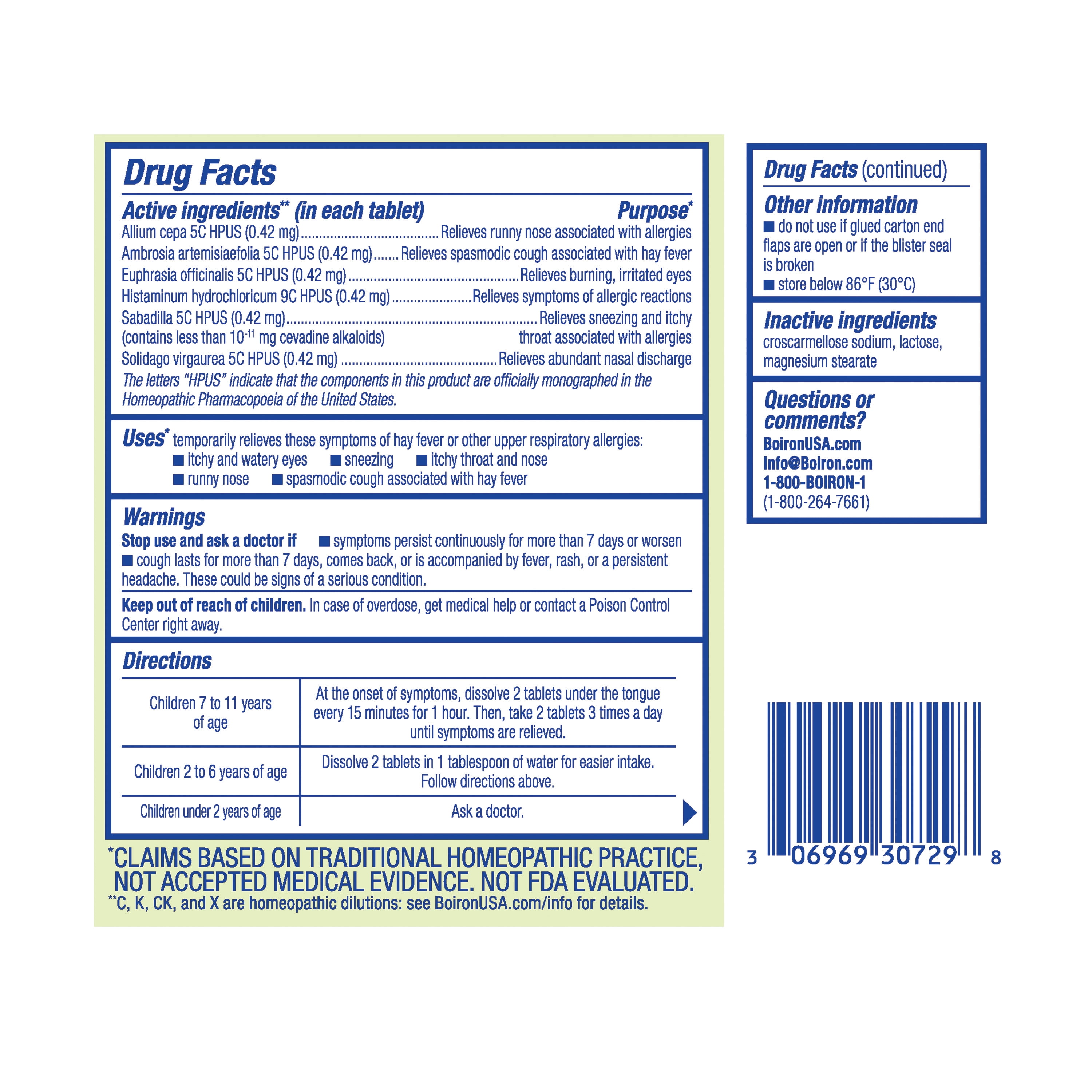 Boiron AllergyCalm Kids Tablets, Homeopathic Medicine for Allergy Relief Relief, Sneezing, Runny Nose, Itchy Throat & Nose, Meltaway 120 Tablets