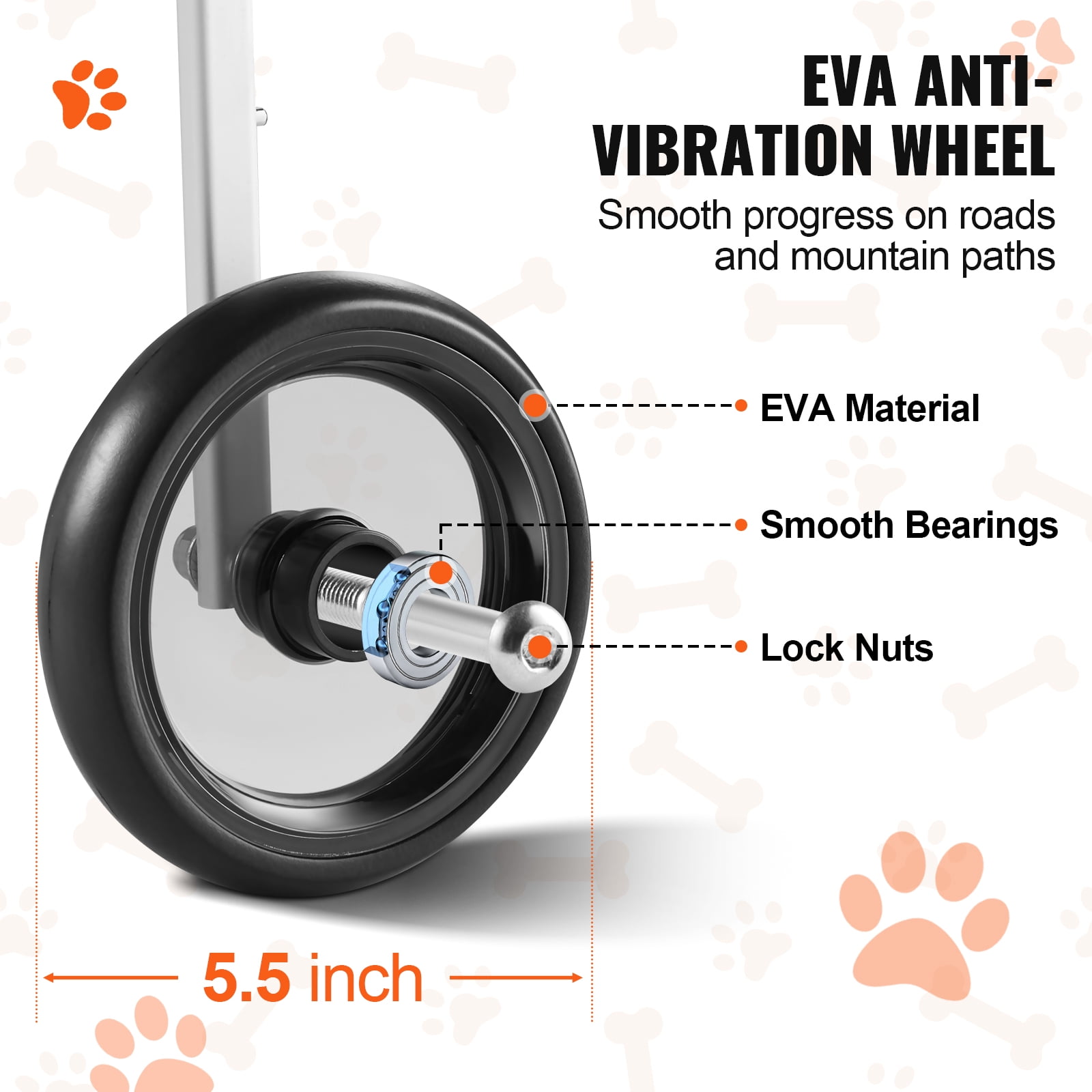 KFFKFF Pet Mobility Cart for Rear Legs, Lightweight & Customizable Support for Rehabilitation, Suitable for Pets with Injuries, Disabilities, or Weakness in Hind Legs (XS)