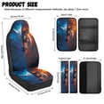 thumbnail image 7 of Xoenoiee Tiger Wolf Fire Pattern Car Seat Covers Full Set of 5/Seat Belt Pads/Car Armrest Cover, PU Leather Auto Accessories Interior Protector Universal Fit, 7 of 7